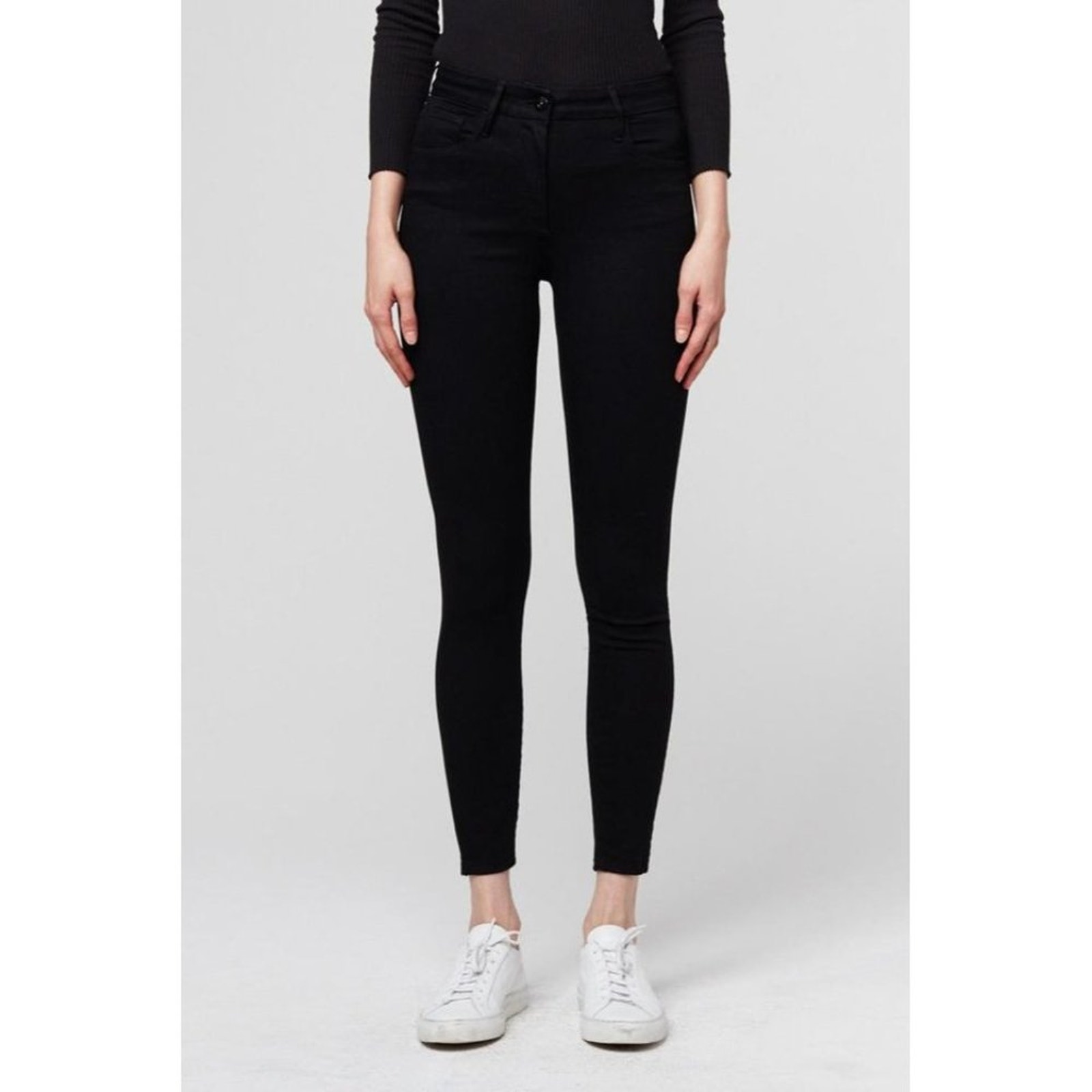 3x1 Nyc Womens Size 26 Crop Skinny Jeans Black Stretchy Ankle 28" Inseam